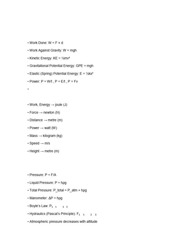 Essential Physics Formulas and Concepts | PDF | Heat Transfer | Waves