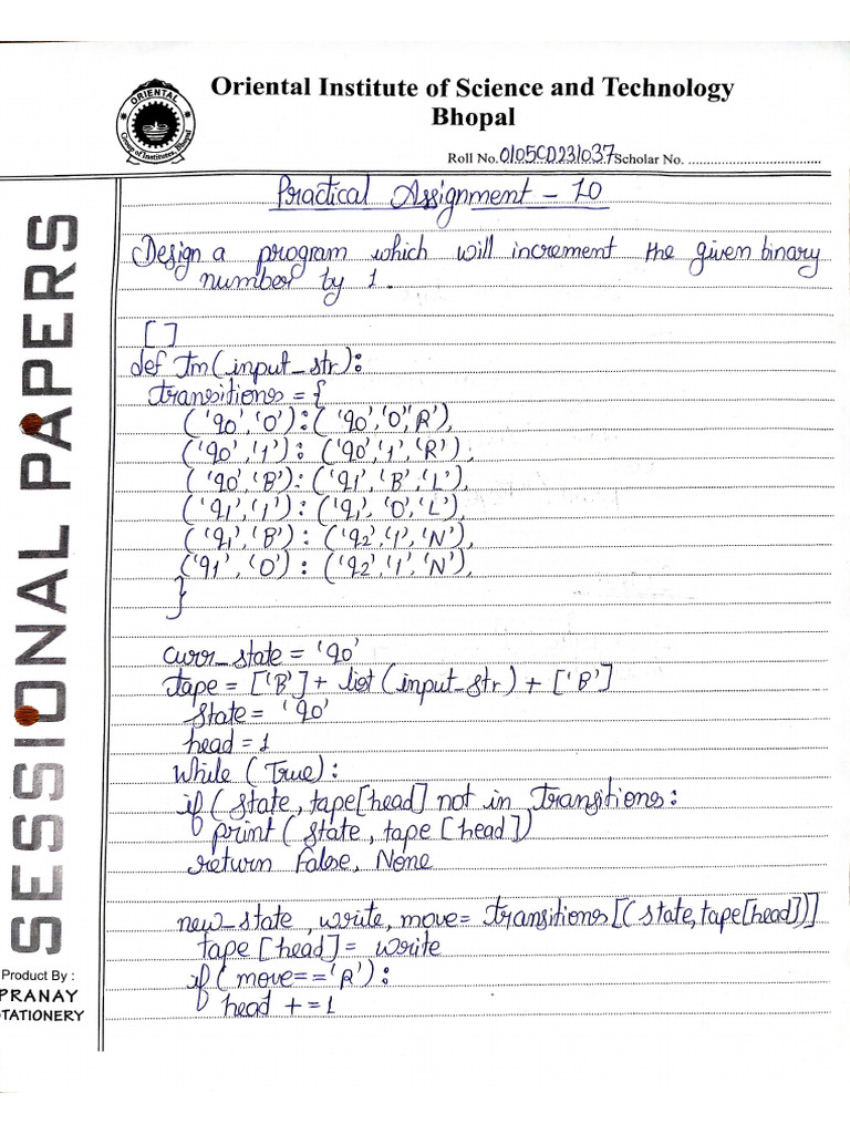 Toc Practical 10 | PDF
