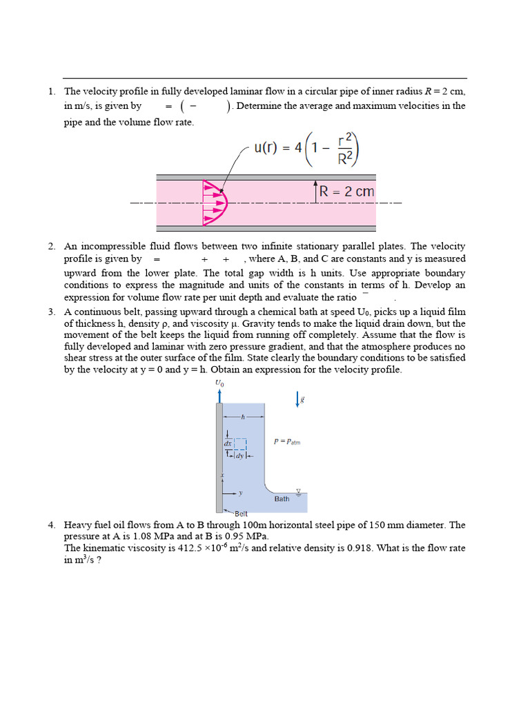 Laminar Flow Analysis Practice Sheet | PDF | Fluid Dynamics | Viscosity