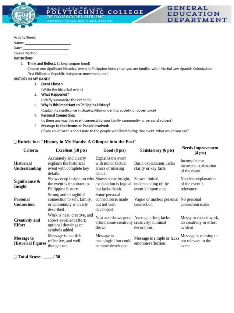 Activity Sheet in RPH ACT. No.1 2 | PDF | Cognitive Science | Psychology
