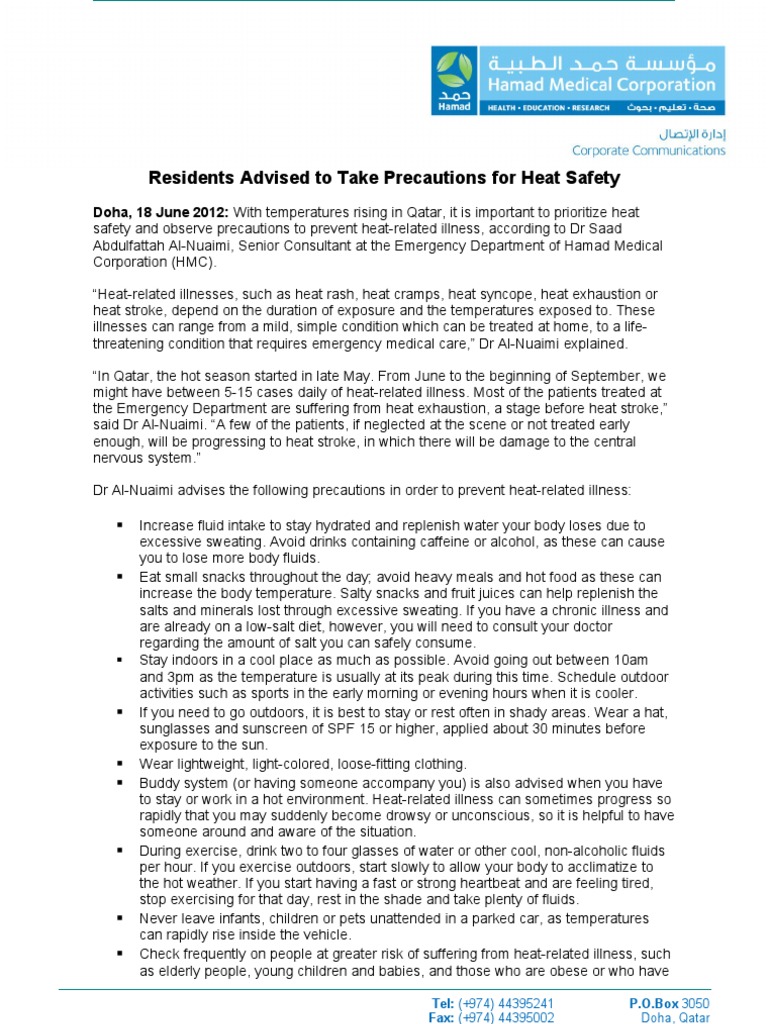 Heat Safety | PDF | Hyperthermia | Hypothermia