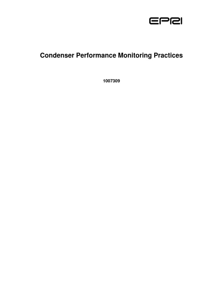 Condenser Performance Monitoring Guide PDF Flow Measurement Heat