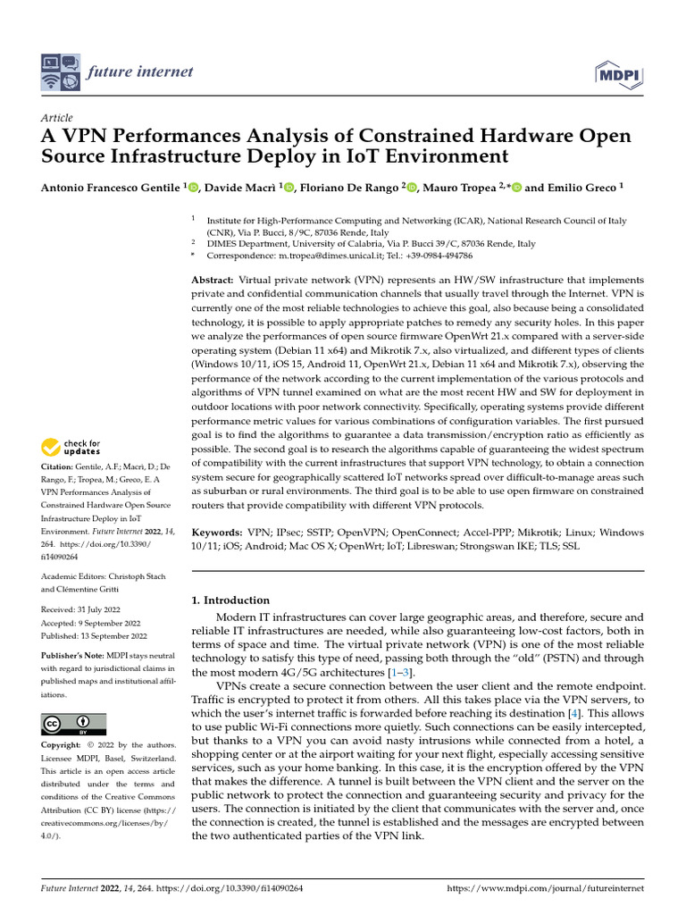 VPN Performance in IoT with OpenWrt | PDF | Virtual Private Network ...