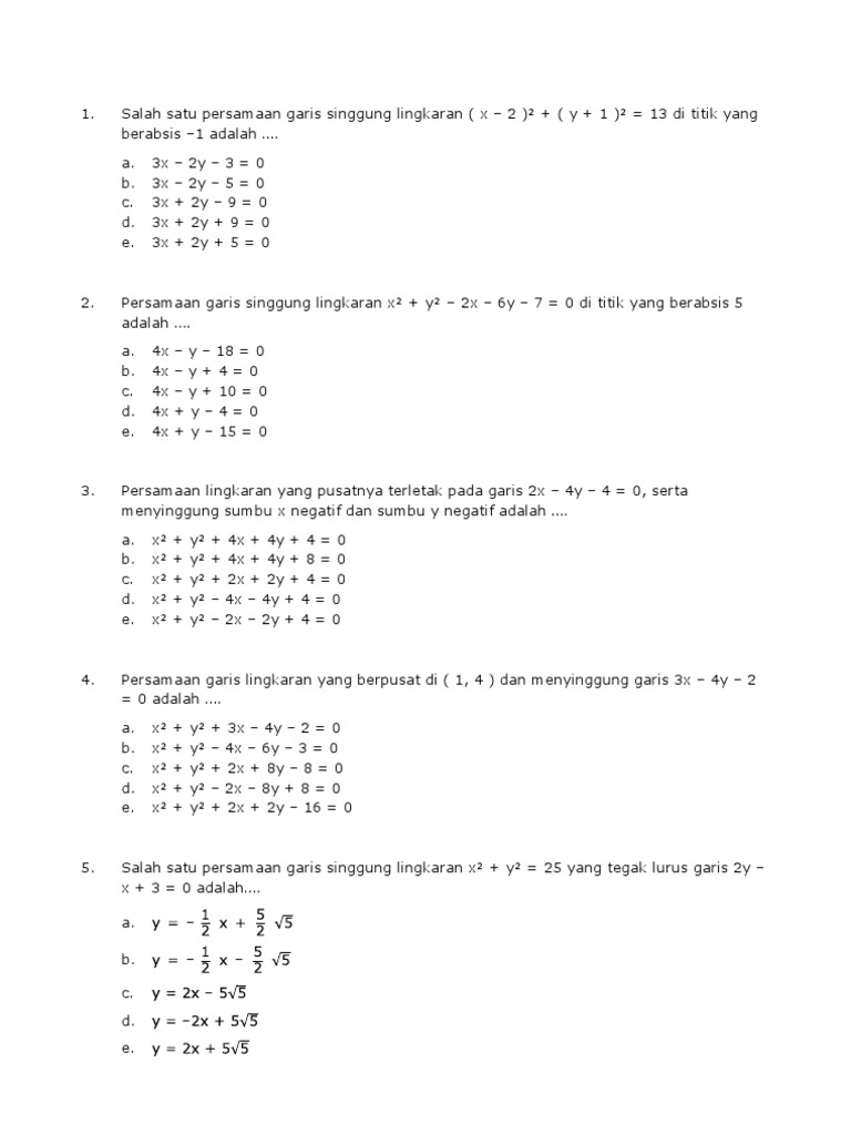 Contohsoaluan Lingkaran