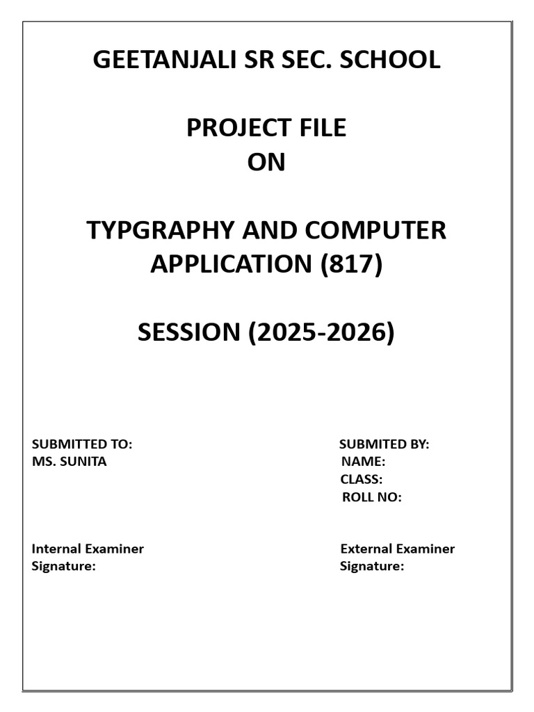 Typography & Computer Applications Project | PDF | Manuscript | Thesis
