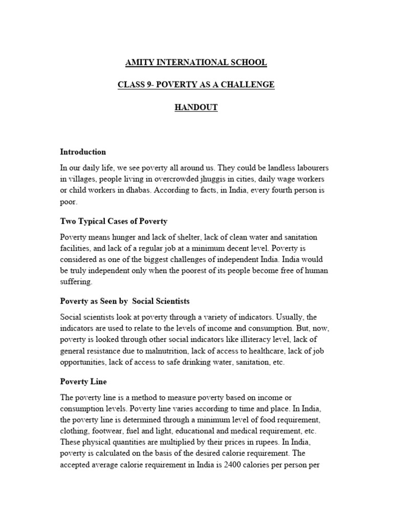 Understanding Poverty in India: Challenges and Solutions | PDF ...
