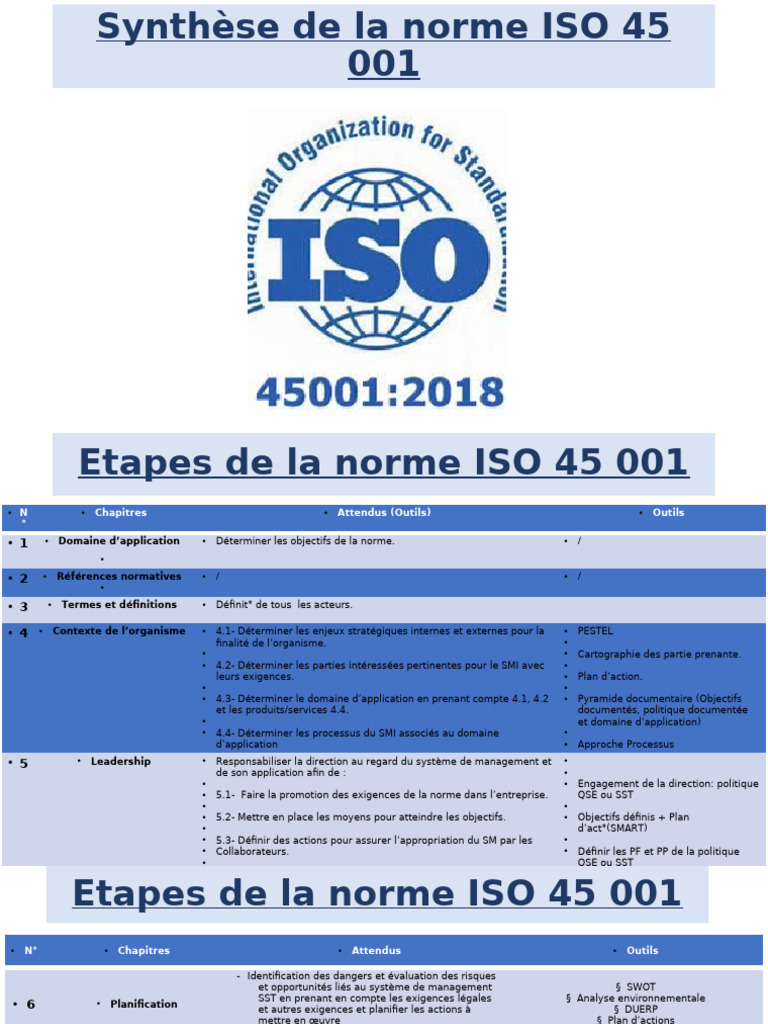 Synthèse de la norme ISO 45001 | PDF | Audit | Business
