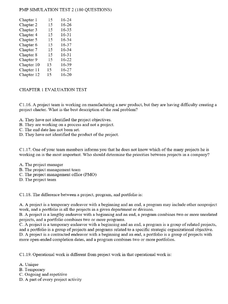 PMP Simulation Test 2 | PDF
