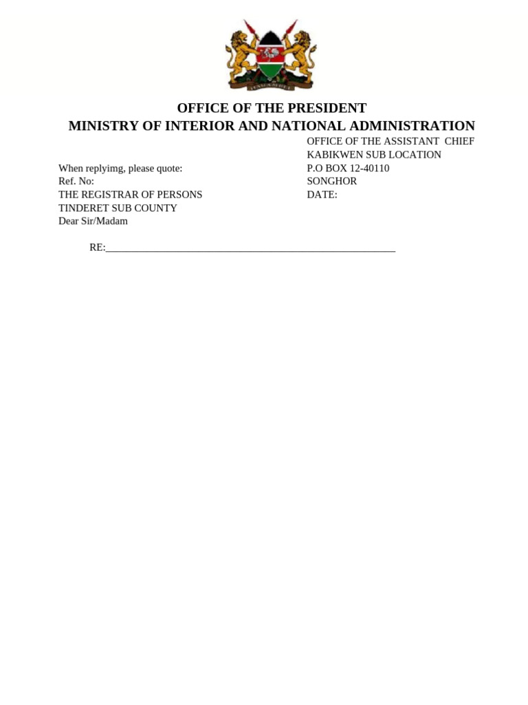 Chief Letter Head Kabikwen | PDF