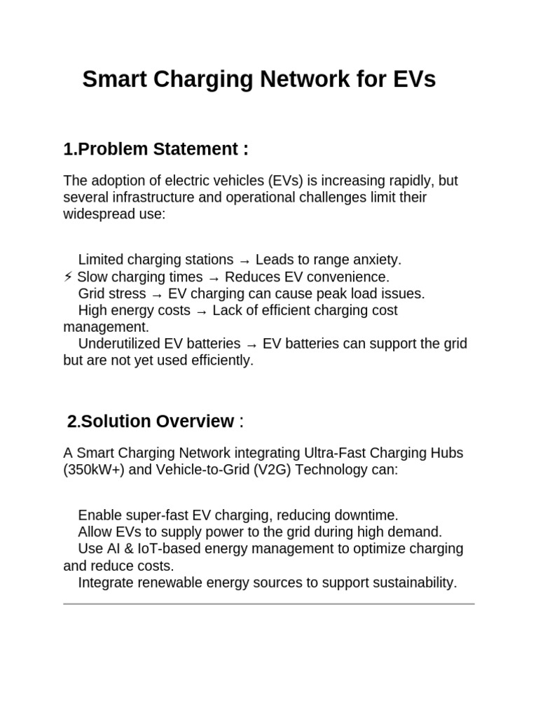 Smart Charging Network For EVs | PDF | Electric Vehicle | Sustainable ...