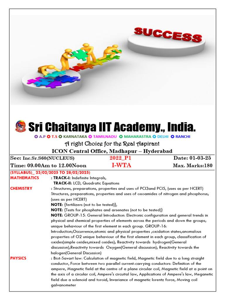 JEE Advanced 2022 Model Question Paper | PDF | Magnetic Field | Circle