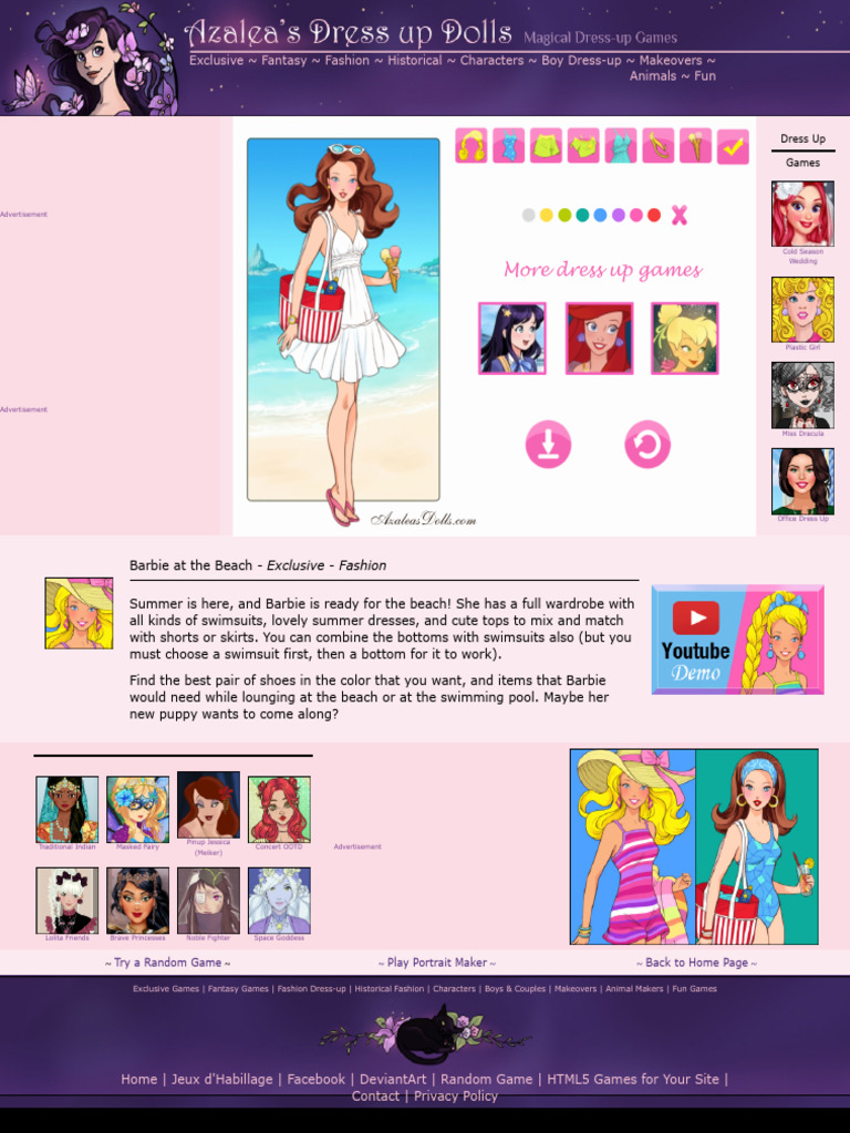 Barbie Beach Dress-Up Game Online | PDF | Clothing | Fashion
