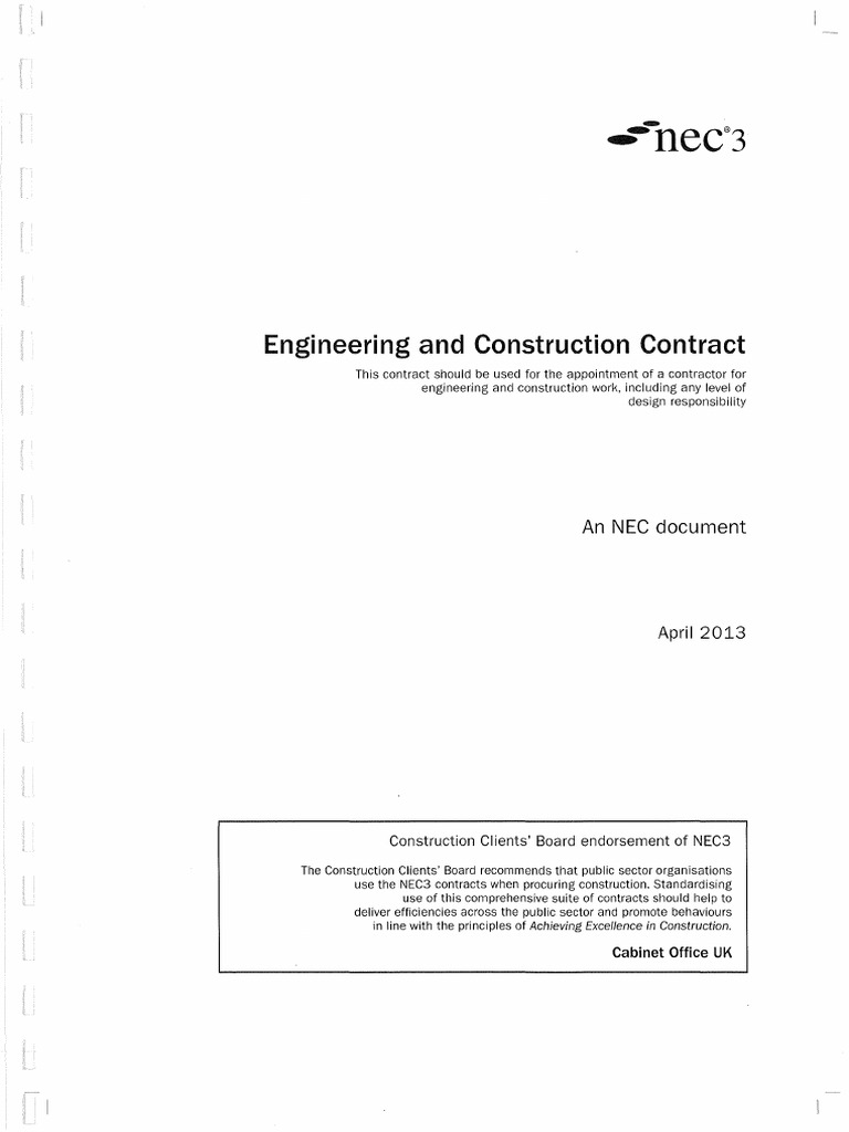 NEC3 Engineering and Construction Contract | PDF | Engineering | Real ...