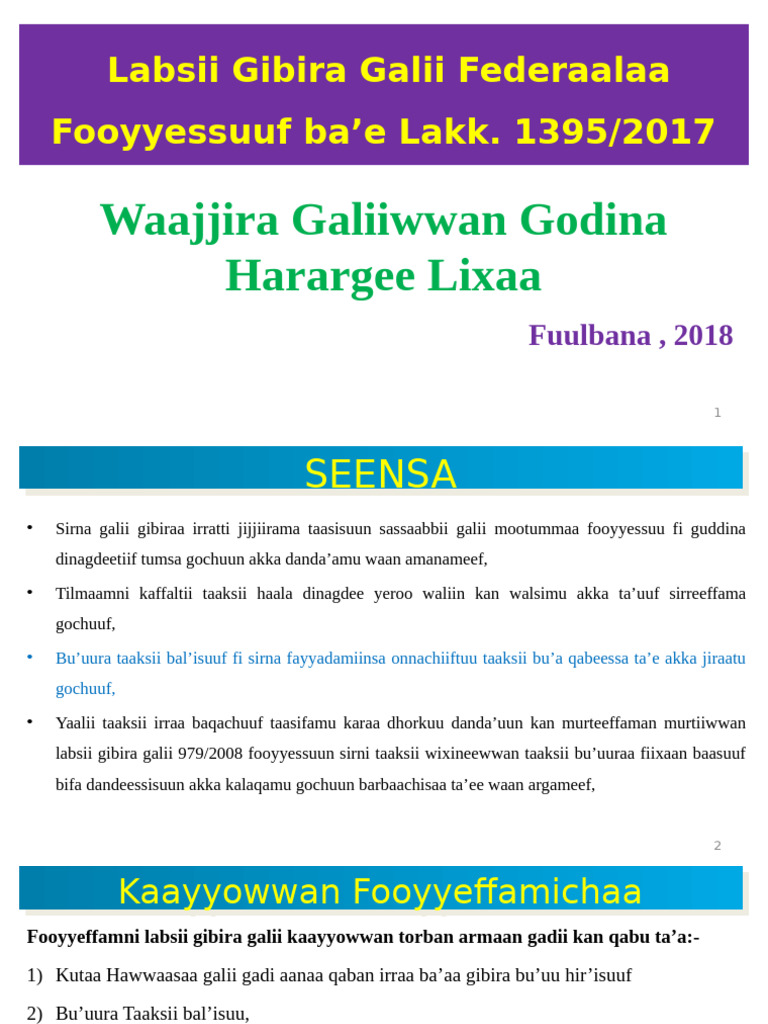 Labsii Gibiraa Galii Foyya'Ee (Lak.1395.2017) | PDF