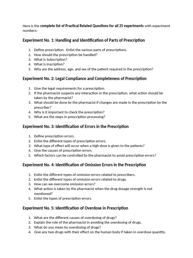 Comprehensive Guide to Prescription Errors | PDF | Medical Prescription ...
