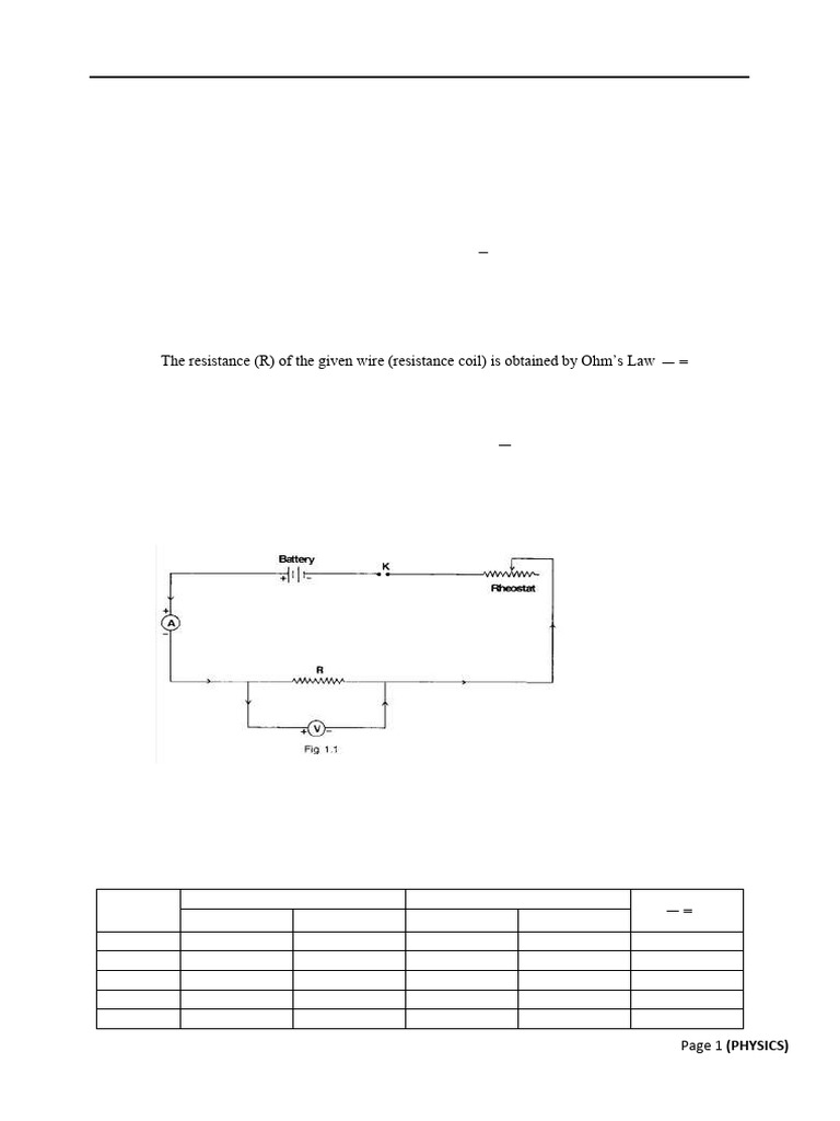 Physics Experiments on Resistance and Deviation | PDF | P–N Junction ...