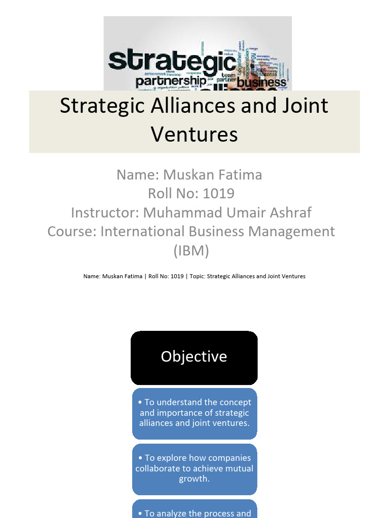 Strategic Alliances and Joint Venture's | PDF | Joint Venture | Innovation
