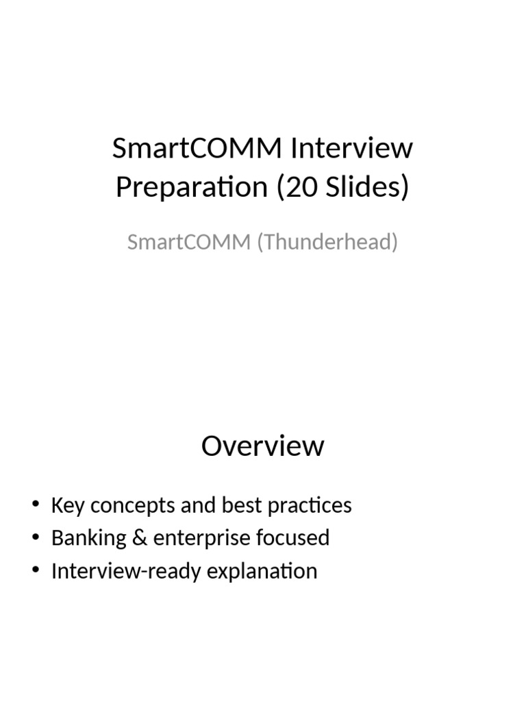 SmartCOMM Interview Prep Guide | PDF