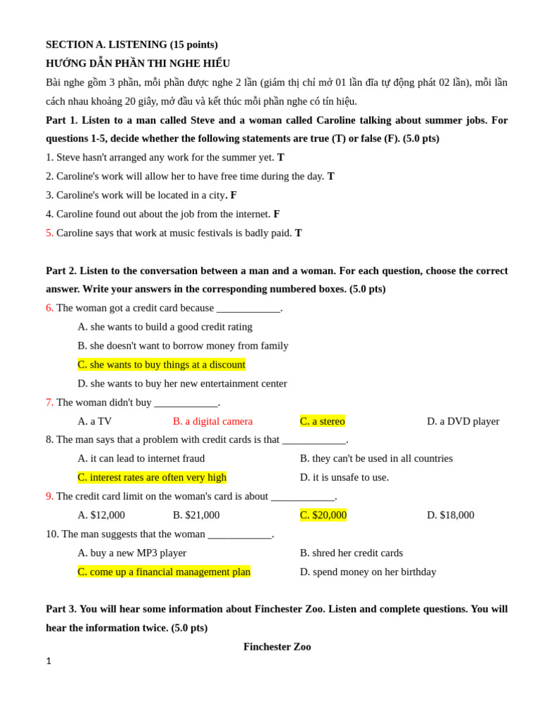 Listening Comprehension Test Guide | PDF | Climate Change | Veneration ...