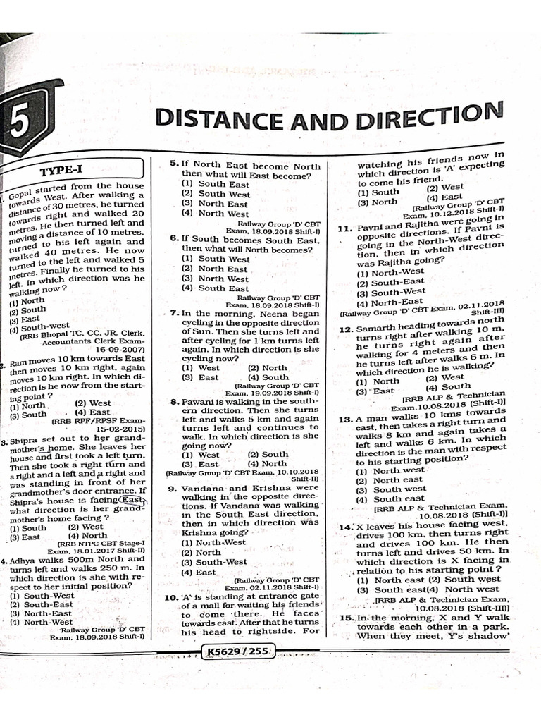 Distance & Direction | PDF