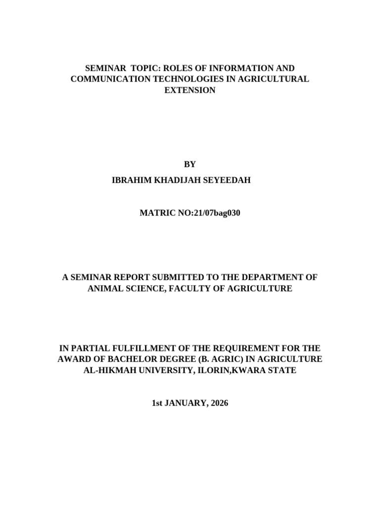ICT's Role in Agricultural Extension | PDF | Information And ...