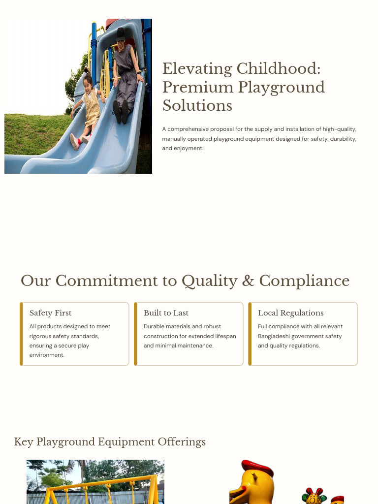 Premium Playground Equipment Proposal | PDF | Playground