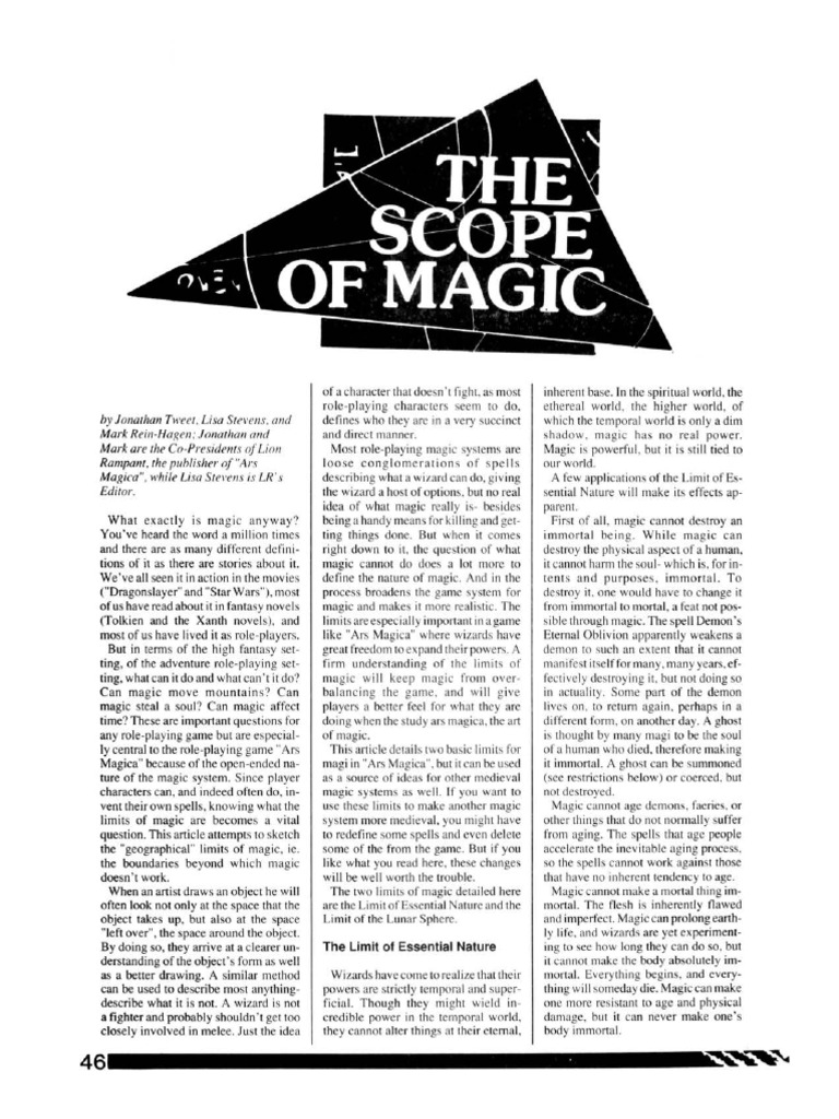 Limits of Magic in Ars Magica | PDF | Miracle | Supernatural