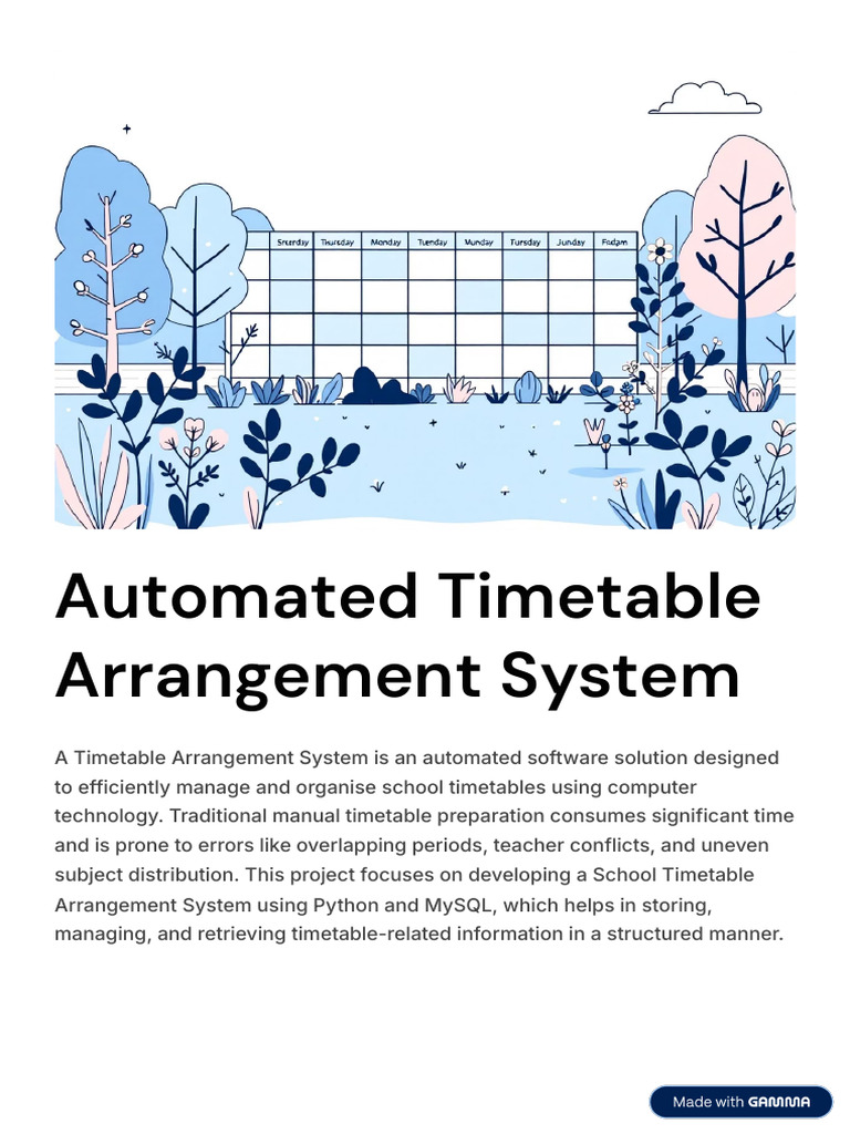 Automated School Timetable System | PDF | Databases | My Sql