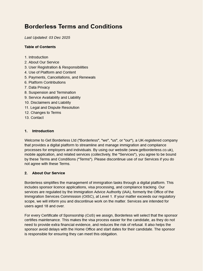 Borderless Terms and Conditions Guide | PDF | Payments | Interest
