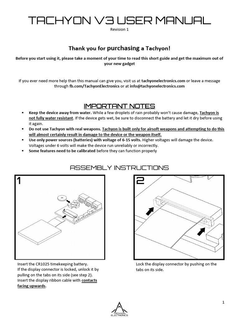 Tachyon User Manual - v3-R1 | PDF | Compass