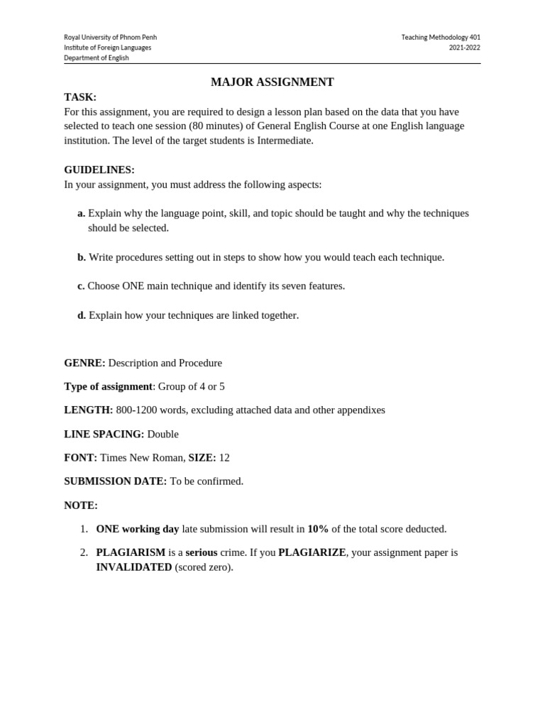 Intermediate English Lesson Plan Guide | PDF