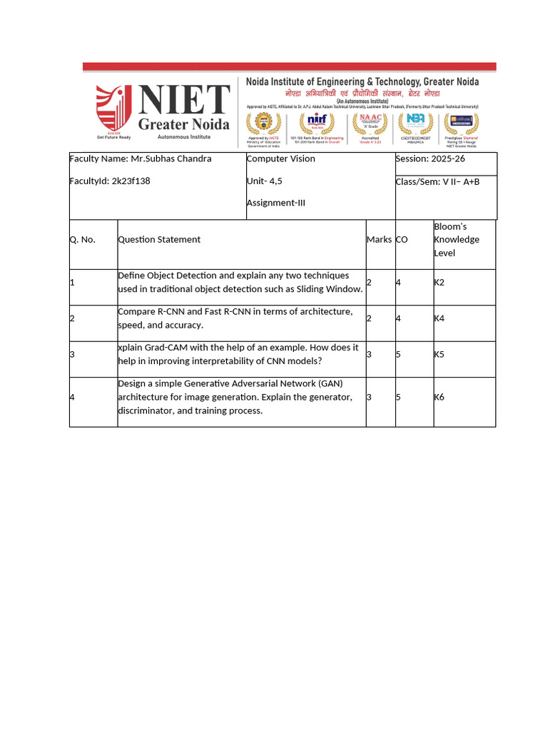 Computer Vision Assignment on Object Detection | PDF