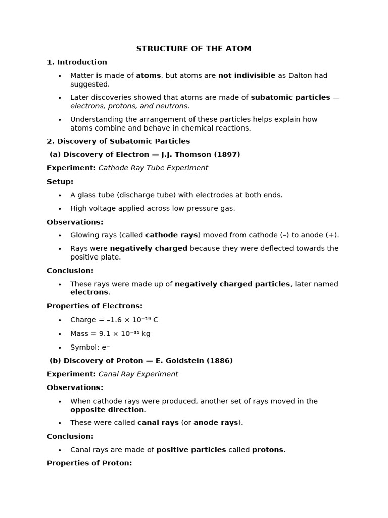 Structure of the Atom | PDF | Atoms | Atomic Nucleus