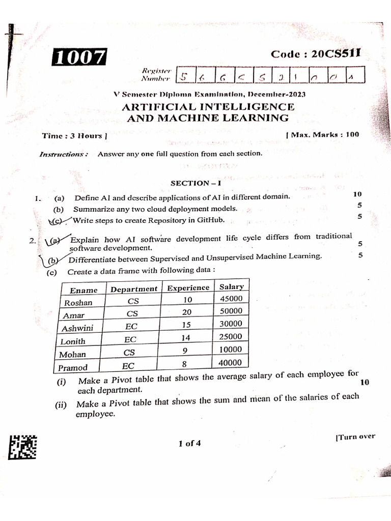 AIML Question Papers | PDF