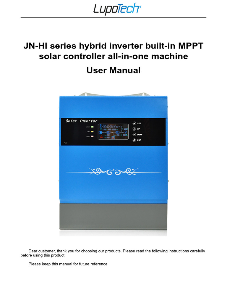 JN-HI Hybrid Inverter User Manual | PDF | Photovoltaic System | Power ...