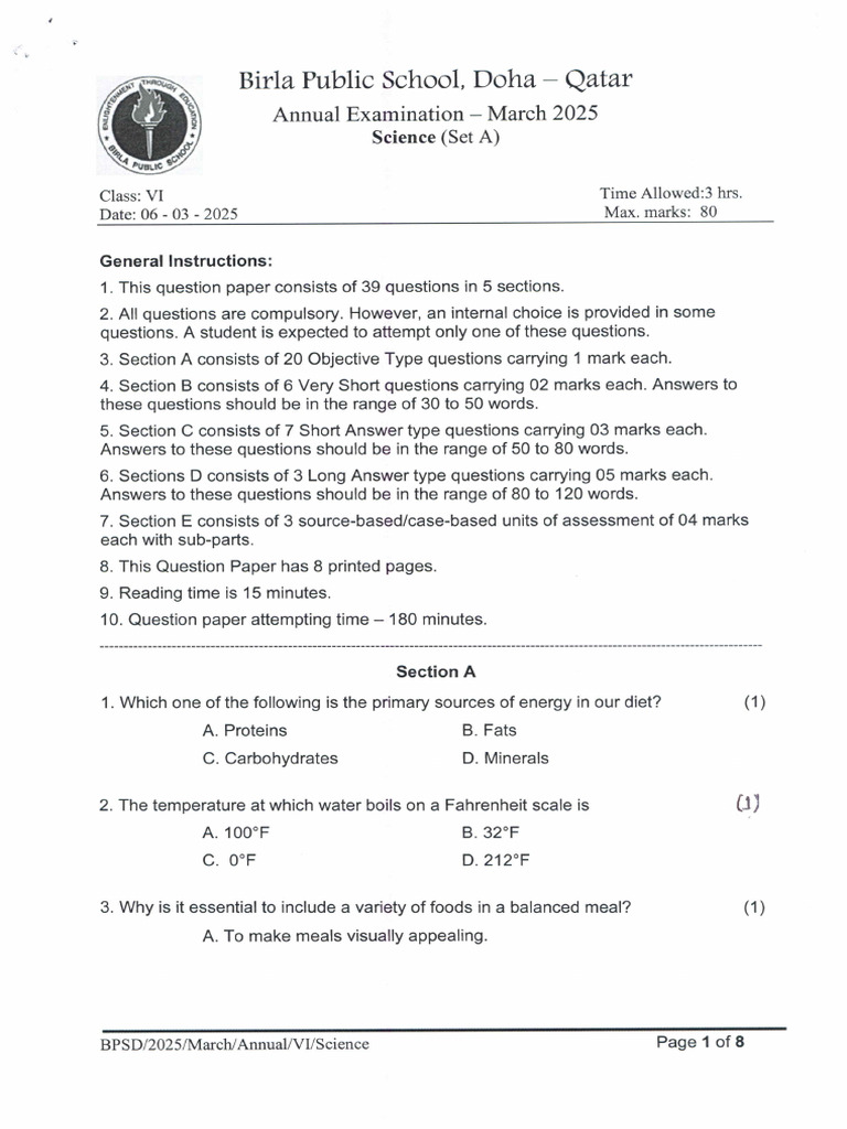 Science Set A | PDF