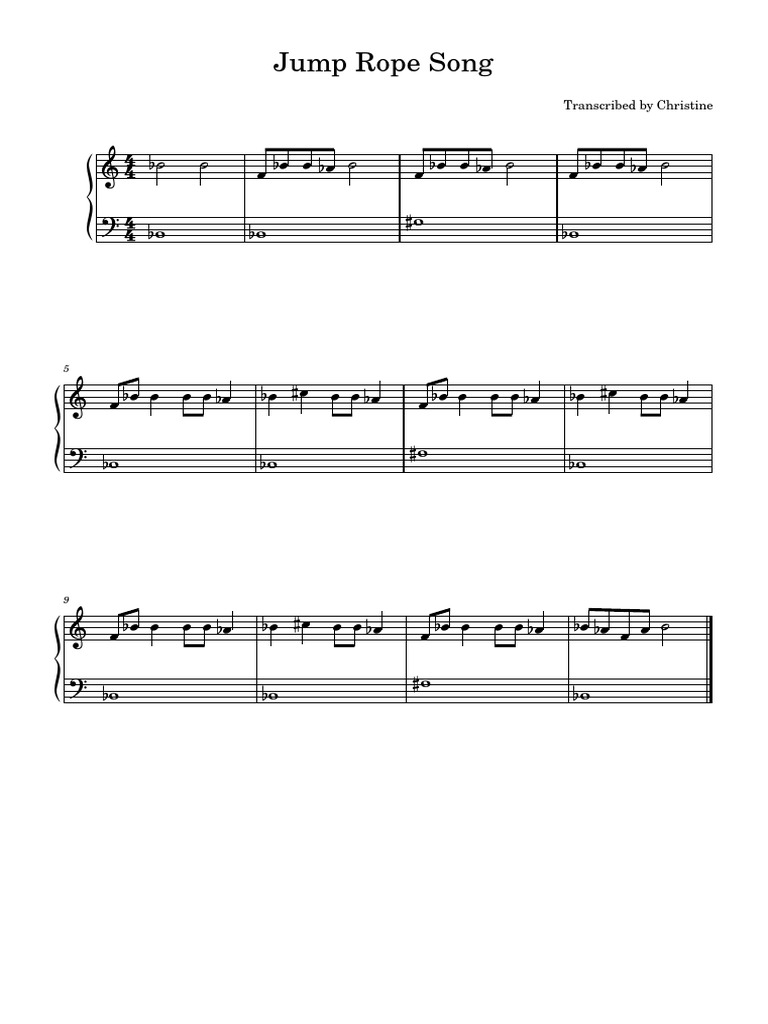 Jump Rope Song Lyrics Transcription | PDF