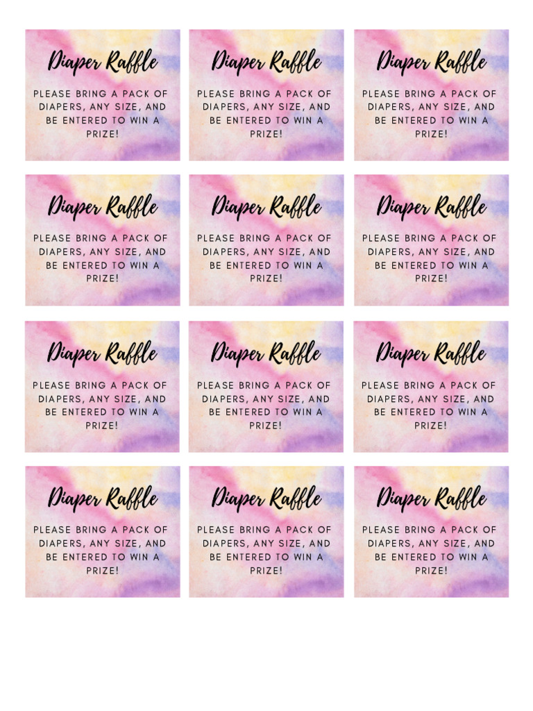 Diaper Raffle Prize Entry Details | PDF