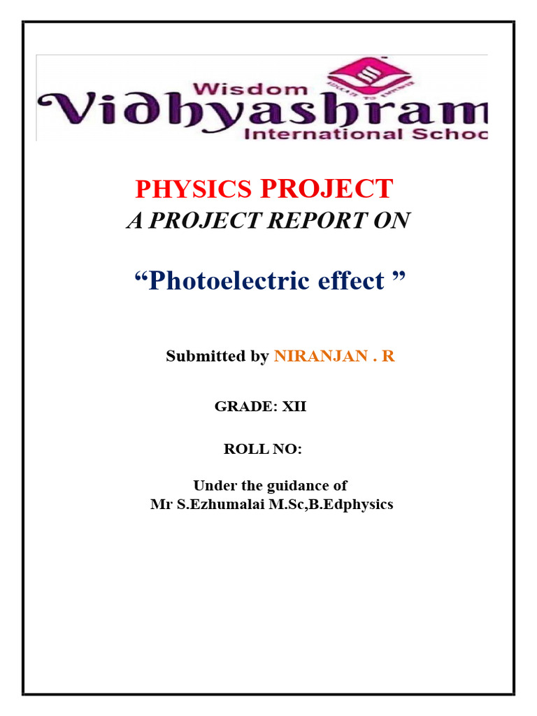 Photoelectric Effect Project Report | PDF