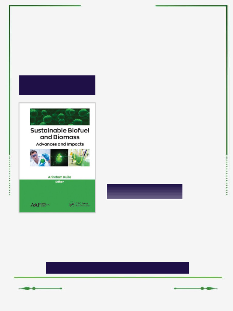 Sustainable Biofuel and Biomass Advances and Impacts 1st Edition ...