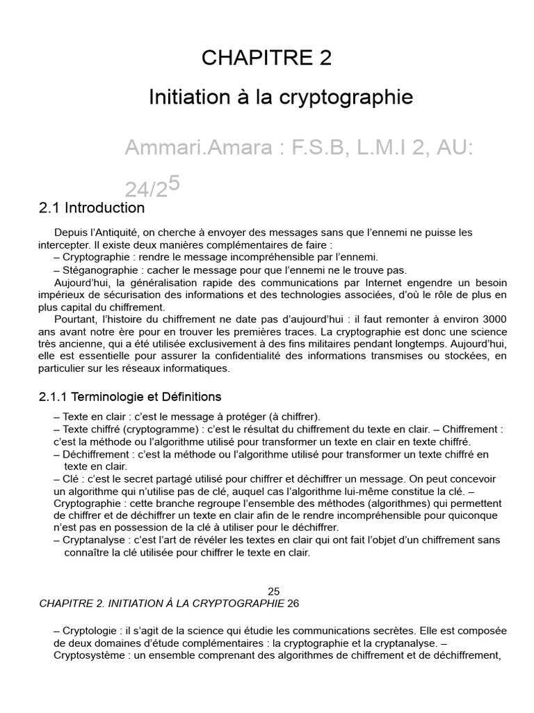 Introduction à la cryptographie moderne | PDF | Cryptage | Cryptographie
