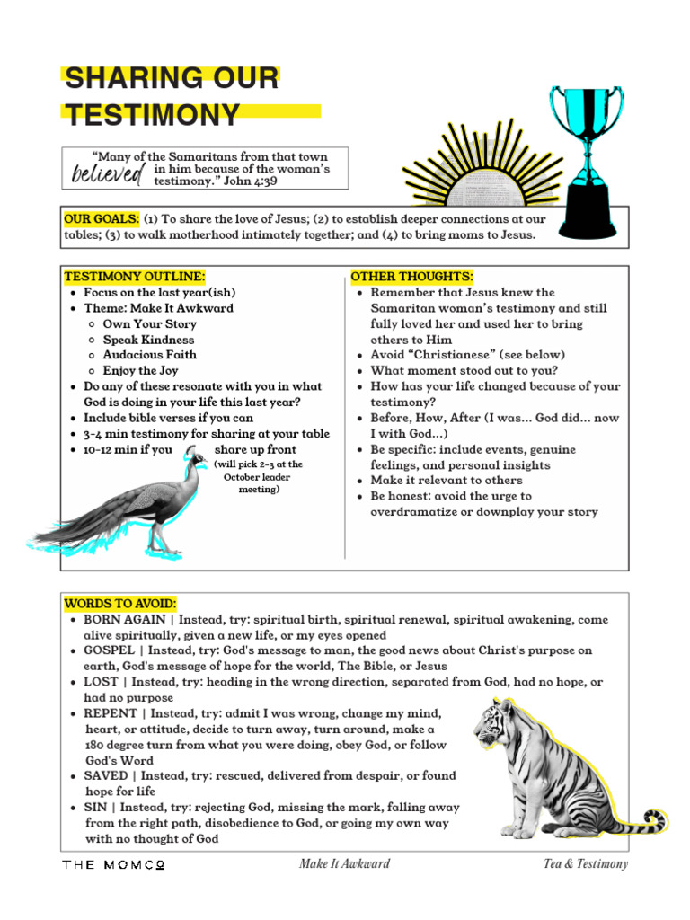 Sharing Our Testimony - Make It Awkward (US Letter) | PDF | Jesus | God