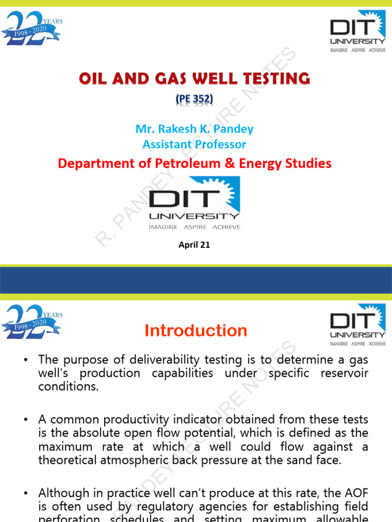 Unit 4 Gas Well Test | PDF | Pressure | Gases