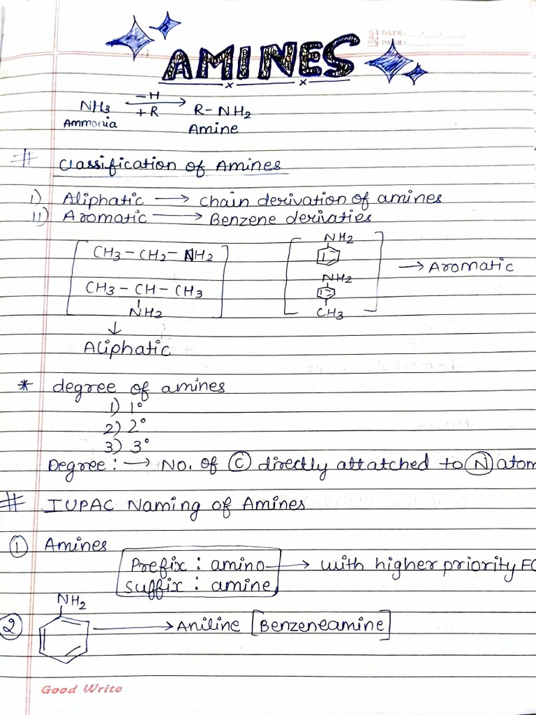 Amines - by Ram Sir - Clss 12 Complete Chapter | PDF