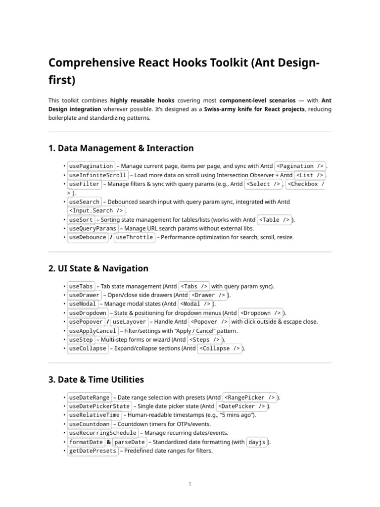 Comprehensive Hooks Toolkit | PDF | System Software | Software