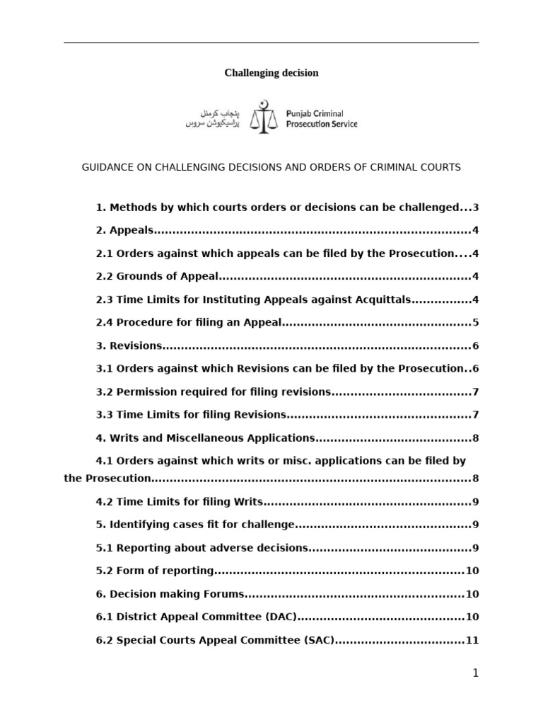 Challenging Criminal Court Decisions Guide | PDF | Prosecutor | Acquittal