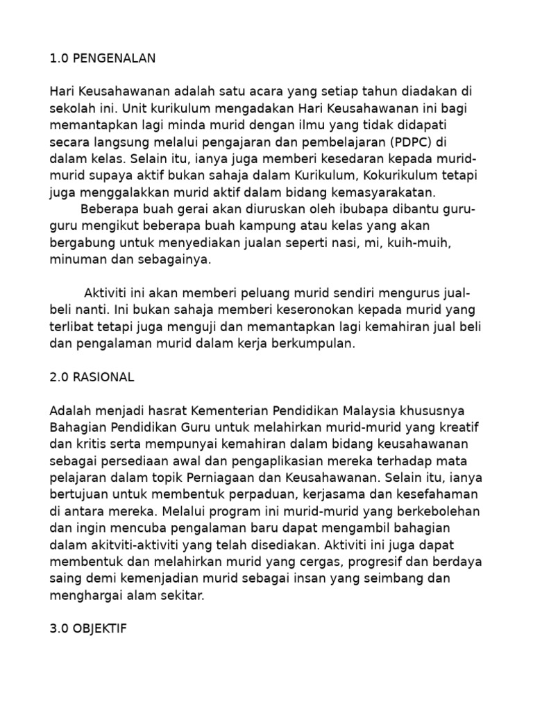 Hari Keusahawanan SK Rukom 2024 | PDF