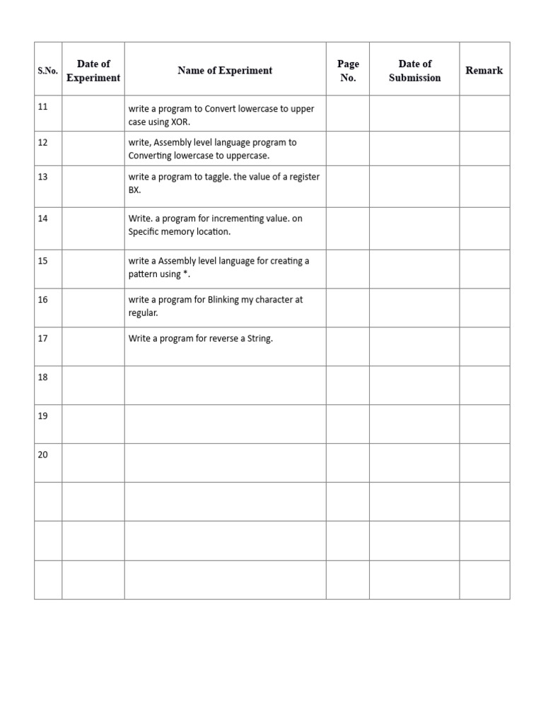 Assembly Language Programming Tasks | PDF