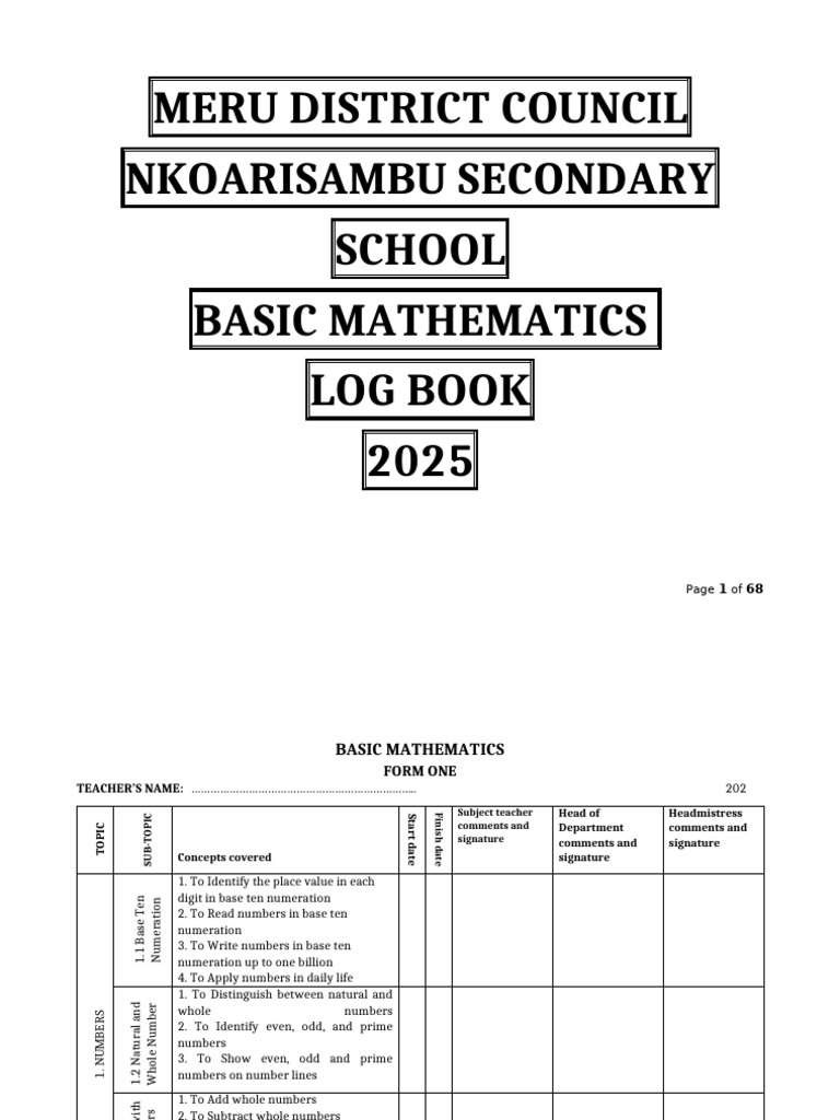 Basic Mathematics Log Book 2025 | PDF | Trigonometric Functions ...