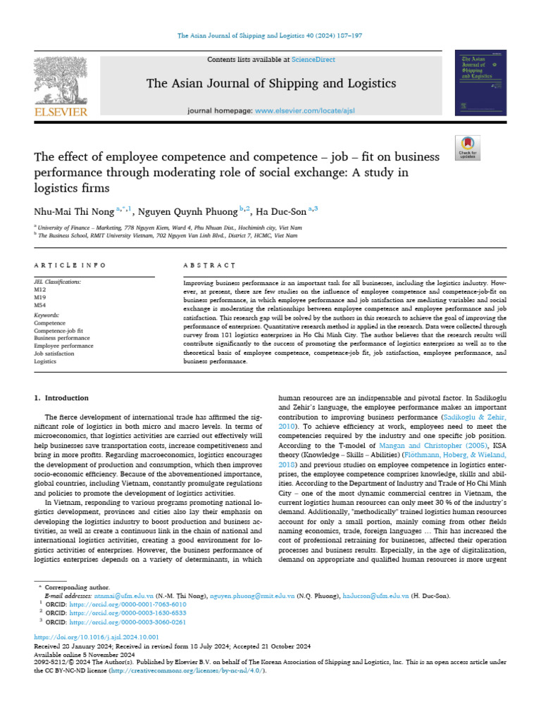 Employee Competence in Logistics Impact | PDF | Validity (Statistics ...